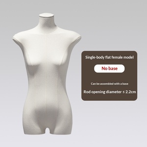 Manichino Mezzo Busto Femminile con <span class=keywords><strong>Corpo</strong></span> Piatto per Vetrine, Espositore da Tavolo in Materiale PE - Product Image 6