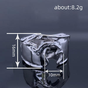 T0932 Anello Moderno in Lega Unisex, Gioiello di Tendenza dal Design Semplice Senza Pietre - Product Image 4