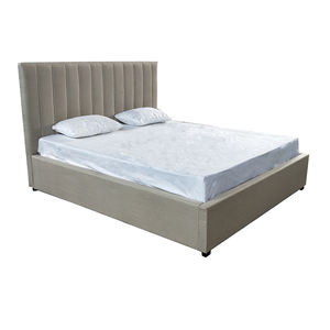 Lit double king size rembourré en tissu, design classique moderne, pour chambre à coucher ou hôtel - Product Image 6