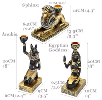 Dekorative Hundegott Anubis Sphinx Göttin Geschenke Altägyptische Kerzenhalter Desktop Gold Kerzenständer Figur Kunsthandwerk für Zuhause