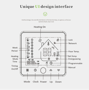 220V ZigBee modbus lập trình thông minh Wifi nhiệt điều khiển nhiệt độ cho khách sạn sàn hệ thống sưởi ấm thế hệ mới - Product Image 6