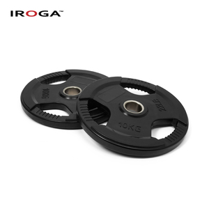 Iroga Fitness Tri-grip <strong>Handle</strong> Iron Core Rubber Coated Durable <strong>Weight</strong> Plate 50mm Hole Black Multi-<strong>Weight</strong> Custom Logo - Product Image 5