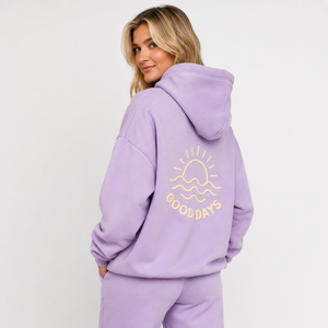 Sudadera con capucha personalizada para mujer, 100% algodón, hombros caídos, con logo impreso, manga larga, estilo oversized. - Product Image 1
