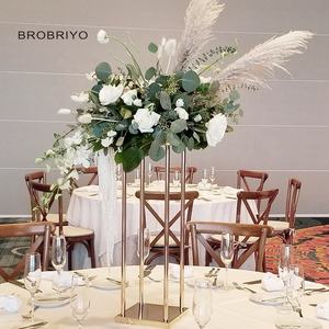 Chaise à dossier croisé classique antique marron fer empilable léger pour mariage vente en gros - Product Image 2