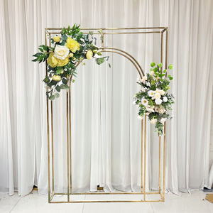 Arco DE BODA indio, mesa de soporte de flores de arco redondo de <span class=keywords><strong>metal</strong></span> dorado para boda - Product Image 2