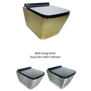 Treo Tường Electroplated Hoàng Gia Sang Trọng <span class=keywords><strong>Dubai</strong></span> Màu Vàng Treo <span class=keywords><strong>Wc</strong></span> Treo Tường Cống Gốm Vàng Tường Treo Nhà Vệ Sinh Bát Bộ - Product Image 2