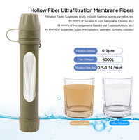 Paille filtrante d'urgence à ultrafiltration pour consommation directe, purificateur portable pour camping, randonnée et voyage, équipement essentiel