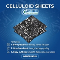 Feuille de cellulose imitation coquille blanche et noire Offre Spéciale, perles colorées, feuilles de décoration en plastique pour l'artisanat