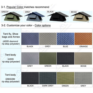 Tente <span class=keywords><strong>de</strong></span> <span class=keywords><strong>toit</strong></span> extérieure souple imperméable en polycoton <span class=keywords><strong>pour</strong></span> 1-3 personnes OEM 4x4 pliable voiture camion camping fabriqué avec du tissu Oxford - Product Image 5