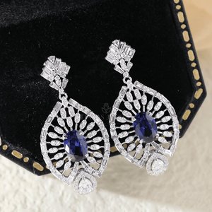 Luxury Women Diamond Stud <b>Earrings</b> 925 Sterling <b>Silver</b> Elegant Fine Jewelry Sparkling Daily Wear <b>Wedding</b> Anniversary Gift - Product Image 2