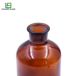 Bouteilles en verre vides personnalisées en ambre avec bouchon en liège 60ml/125ml/250ml/500ml/1000ml Forme Facile à ouvrir Impression à l'écran Pharmacie médicale - Product Image 5