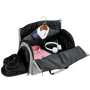 Custom Convertible Garment Bag With Shoulder Strap Carry On Garment Duffel Bag 2 In 1 Hanging Suitcase Suit Travel Bags