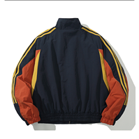 Veste de sport unisexe American Vintage à col montant et blocs de couleur, style universitaire
