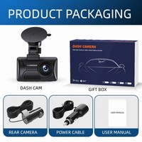 Caméra de tableau de bord 4K à 2 objectifs, vision nocturne Starvis 2, enregistrement en boucle, écran IPS, grand angle 160-170°, ventouse adhésive 3M