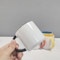 Mug en céramique bicolore 380 ml, intérieur bicolore, tasse à café avec poignée colorée, impression de logo personnalisée, vente en gros Topjlh