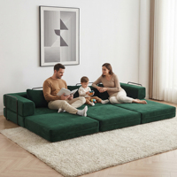 USA Lager Kostenloser Versand Cord-Polster Wohnzimmer Komprimiertes Modulares Ecksofa-Set