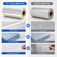 Film de lamination BOPP velours 3-en-1 le plus vendu, 25 microns, pour impression d'invitations de mariage en rouleau