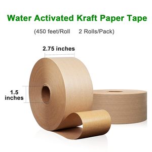 Lockedpaper nặng nhiệm vụ vận chuyển di chuyển bao bì công nghiệp nước kích hoạt 127gsm 2.75 \ "x 450ft 5 Sợi gia cố 2 Giấy - Product Image 2