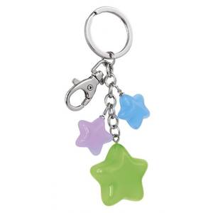 Porte-clés Green Star style dessin animé, imprimé UV sur plastique et métal, porte-monnaie sans boîte - Product Image 1