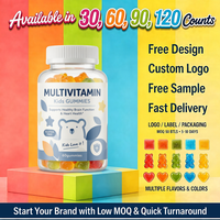 Gommes multivitaminées pour enfants avec vitamine D3 et zinc, sans OGM, sans gluten, pour soutenir le système immunitaire et les os, complément alimentaire quotidien