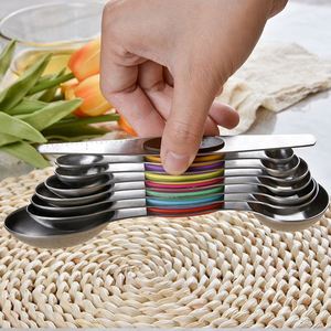 Hot Sale Double Head 430 Stainless Steel Cups 8 Pcs Custom Logo Magnetic <b>Measuring</b> Spoon Set - Product Image 3
