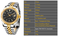 Montre Mécanique pour Hommes Étanche 100m pour la Natation avec Mouvement Japonais NH35, Conception Personnalisée de Qualité, Vente en Gros OEM Populaire