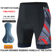 Pantalon de cyclisme rembourré en gel, trois poches, pour hommes, pour VTT et route, avec bretelles, short de cyclisme