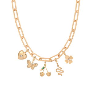 Collar de Moda Personalizado Gemnel, DIY con Letras de Mariposa, Perlas, Dijes de <span class=keywords><strong>Amor</strong></span>, Lazo, Libélula, Corazón, Joyería Resistente al Deslustre - Product Image 5