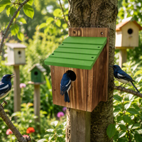 Cage à oiseaux en bois de cèdre pour perroquets et oiseaux - Durable, légère, écologique, pour usage extérieur, avec finition brûlée