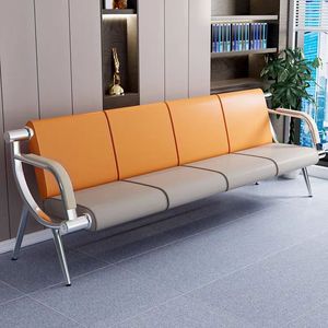 Sofá de Sala de Estar de Diseño Moderno WSS, Muebles de Acero Inoxidable con Acabado Suave en Cuero, Estilo Simple y Contemporáneo - Product Image 2