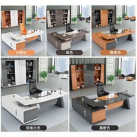 Bureau de direction convertible en L de luxe, design moderne, extensible, mobilier commercial modulaire