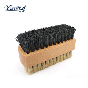 Yinste Double Sided Laundry Brush Wooden Handle Boar Bristles <b>Clothes</b> Shoe <b>Cleaning</b> Brush - Product Image 4