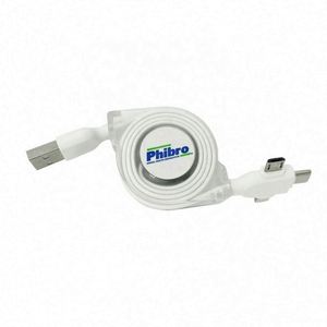 Multifunction Fast <b>Charging</b> 3-in-1 Retractable USB <b>Cable</b> with Plastic Material and Custom Length Options - Product Image 3
