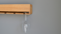 Étagère de rangement flottante en chêne de luxe FSC avec porte-verre Étagères murales en bois pour le vin de salon