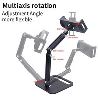 Support de moniteur portable à bras long, support de tablette, base rotative à 360°, support de bureau flexible pour iPad, pour tablettes Galaxy, Switch, pour iPhone