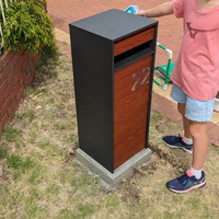 Boîte à colis en métal imperméable à transfert thermique, boîte à courrier et à colis pour livraison à domicile, porte arrière, rangement extérieur autonome