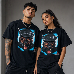 เสื้อยืดโอเวอร์ไซส์ลายพิมพ์ตัวอักษร สไตล์สตรีทแวร์ ผ้าคอตตอนผสม ระบายอากาศดี คอกลม ใส่สบาย - Product Image 1