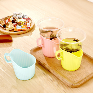 Plastic <b>Tea</b> <b>Infuser</b> Cups With Strainer Lid For Hot <b>Tea</b> Brewing 200Ml Colorful Design - Product Image 1