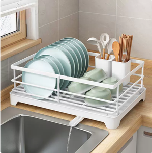 Étagère murale à double niveau pour ustensiles de cuisine, organiseur de comptoir pour bols et assiettes avec porte-fourchettes pour la cuisine - Product Image 3