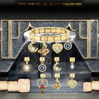Charme rétro italien à faire soi-même pour bracelet avec pendentif exquis, accessoires de bijoux transfrontaliers