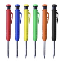 Ensemble de crayons de menuisier mécanique multi-usages Crayons pour le travail du bois à trous profonds Marqueur avec taille-crayon intégré