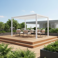 WishOutdoor Klassische Luxus-Aluminium-Pergola Pavillon 3x3m Werkzeugfreie Montage Windbeständig Wetterfest für den Außenbereich