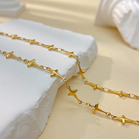 Collier croix en acier inoxydable plaqué or personnalisé pour femmes bijoux de mode tendance avec chaînes chics plaquées rhodium