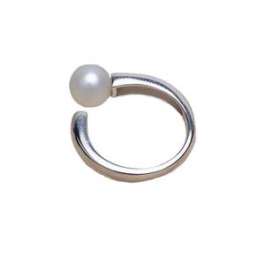 Bague ouverte en argent S925, style simple, accessoires de bijoux DIY pour femmes, plateau vide pour perles 6-10, 4247 - Product Image 5