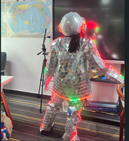 Costume de robot miroir tendance, costume de cosplay pour adulte, costume miroir doré argenté avec casque Daft Punk