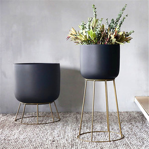 Support de sol pour pot de fleurs, présentoir d'intérieur, or, vente en gros, plantes cactus et jardinières, métal, jardin, fer, moderne, maison, mariage, cuisine - Product Image 1