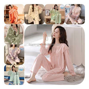 2025 otoño mujer ropa <span class=keywords><strong>de</strong></span> dormir seda manga larga conjunto <span class=keywords><strong>de</strong></span> dos piezas pijama coreano solapa elegante estampado señoras ropa <span class=keywords><strong>de</strong></span> casa trajes <span class=keywords><strong>de</strong></span> noche - Product Image 5