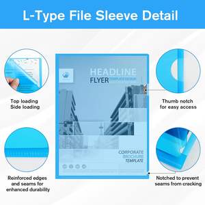 Lot de 48 dossiers en plastique transparent 6 couleurs assorties format lettre 8.5x11 pochettes en plastique poly sans acide pour documents projets fichier - Product Image 2