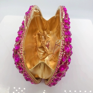 <span class=keywords><strong>Borsa</strong></span> da sera da <span class=keywords><strong>donna</strong></span> <span class=keywords><strong>fucsia</strong></span> cava con strass, pochette di lusso rosa shocking con cristalli per matrimonio, <span class=keywords><strong>borsa</strong></span> da sposa, <span class=keywords><strong>borsa</strong></span> africana con rivetti a diamante - Product Image 6