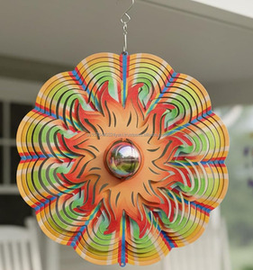 Escultura Giratoria Solar Decorativa para Jardín de 12 Pulgadas, Adorno Multicolor Colgante con Diseño de Sol para Patio Exterior, Regalo - Product Image 5